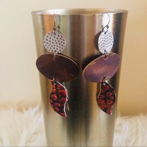 Handmade leather earrings
